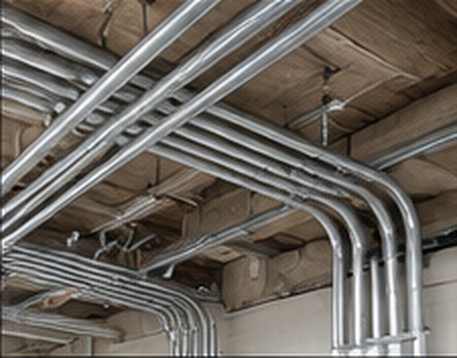 Illustrative electrical construction installation without people