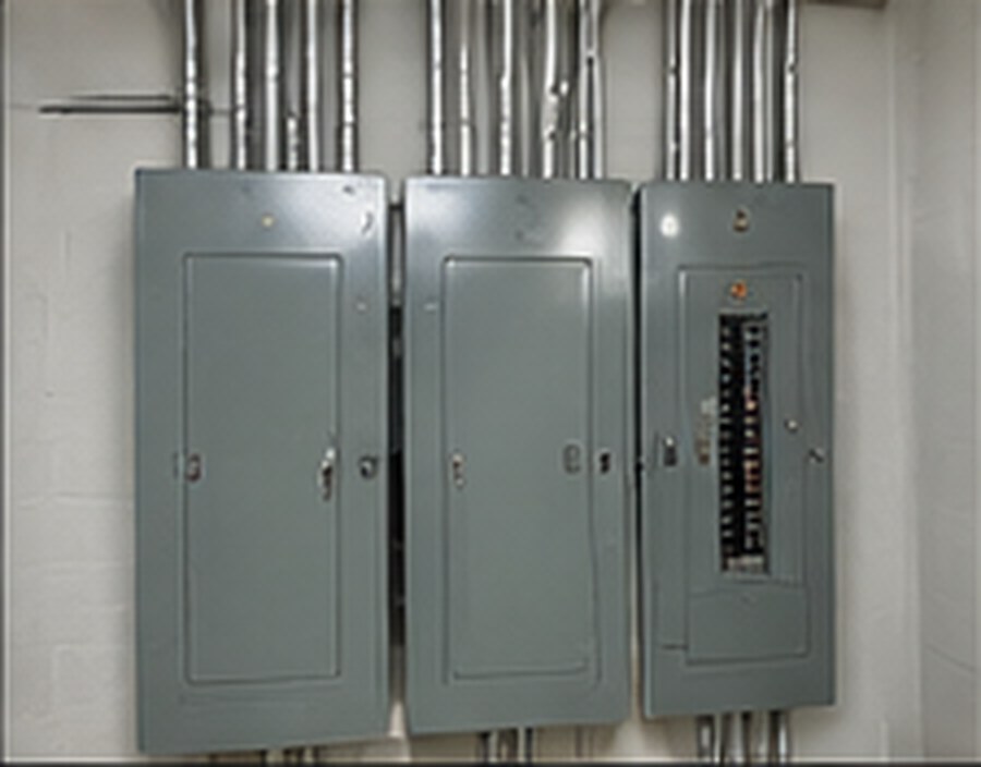Illustrative electrical panels installation without people